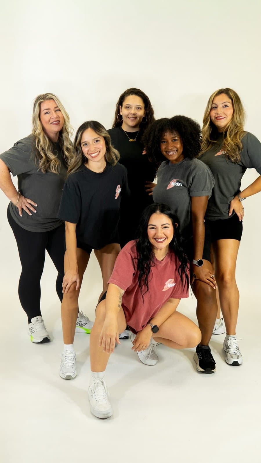 The crew posed together, all smiles